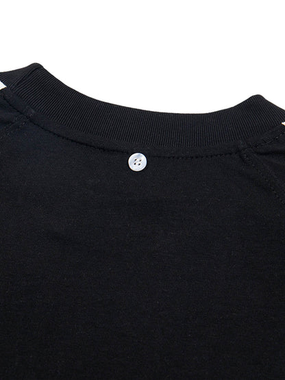 Plaid Patch Knotted Scarf T-Shirt