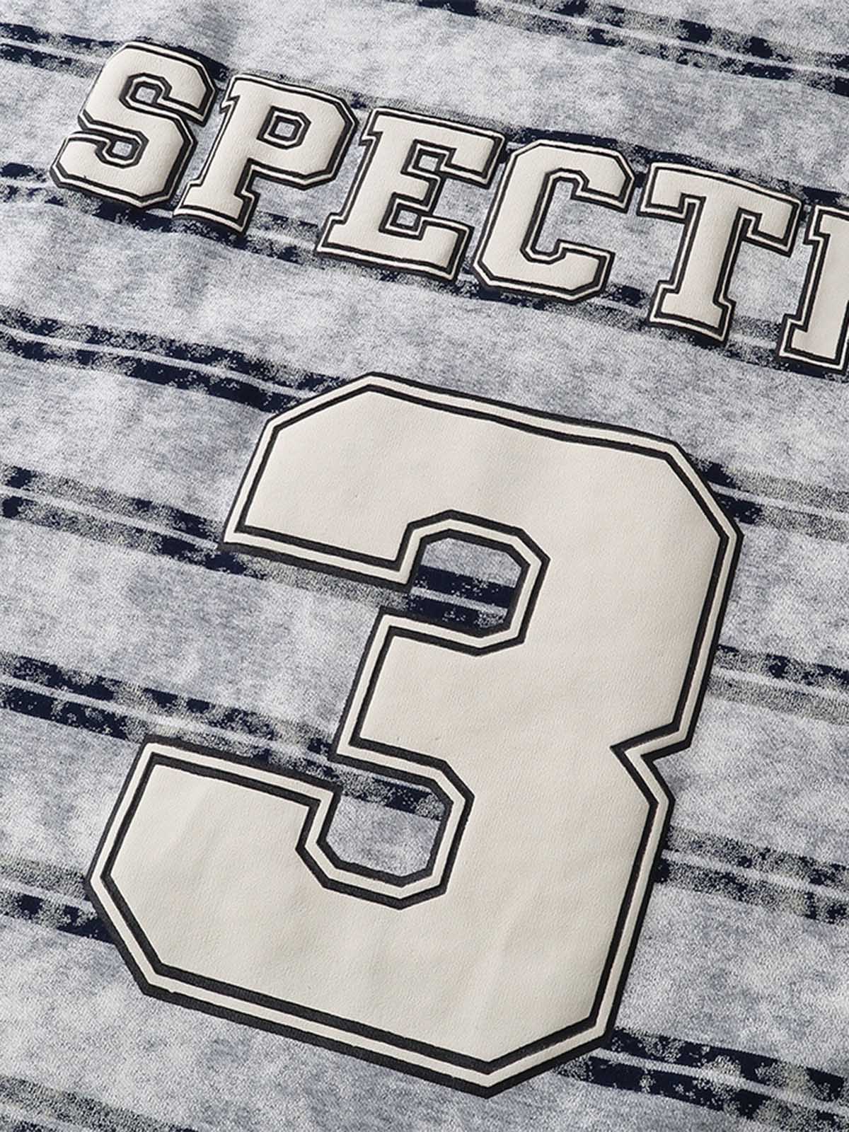Graphic Lettering Striped Oversized T-Shirt