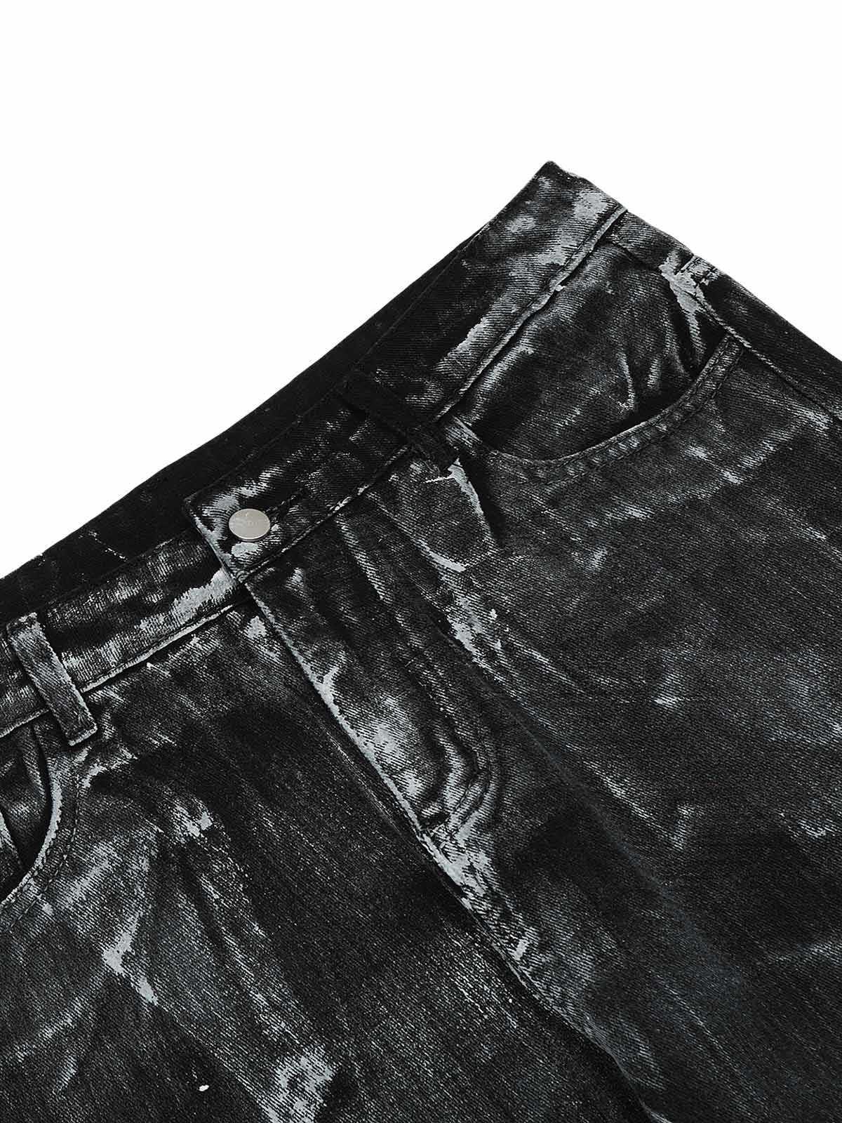 Dekonstruierte Split-Jeans im Street Batik-Stil