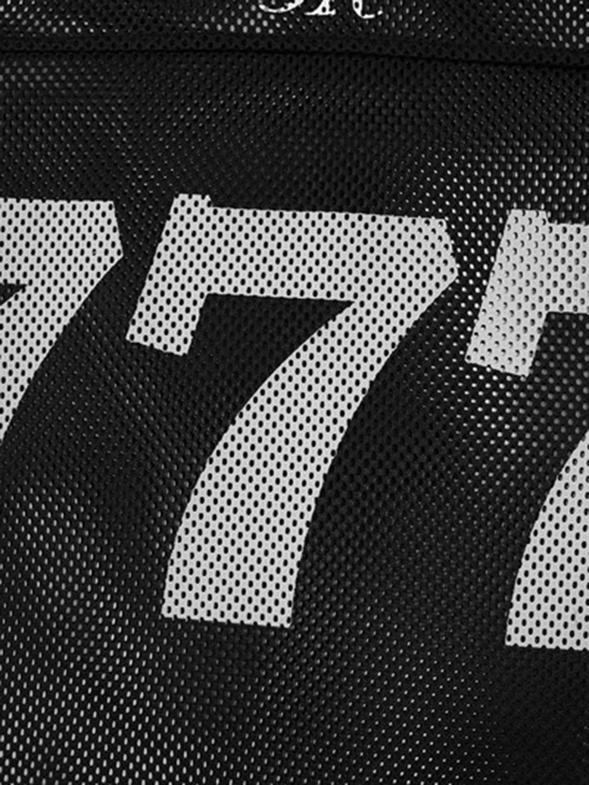 Schnelltrocknendes Jersey-T-Shirt mit Buchstaben-Print und V-Ausschnitt