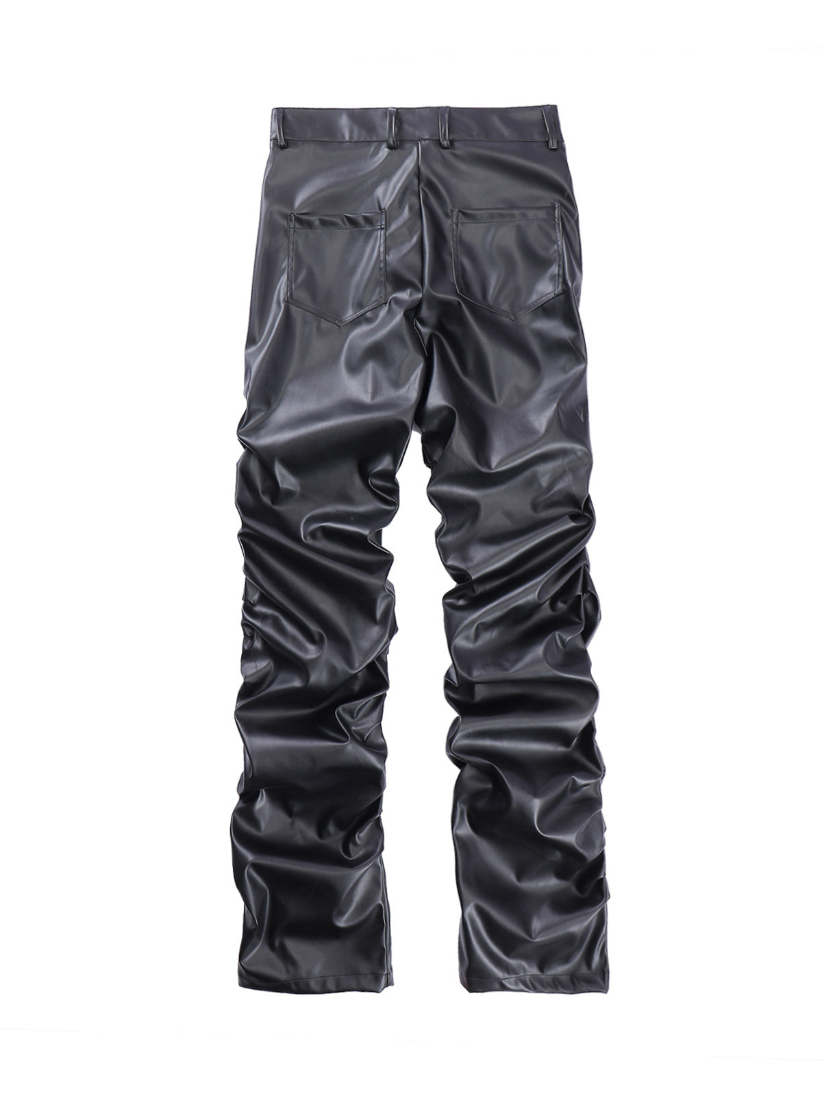 Thesupermade Punk Style Pleated Leather Pants - 2195