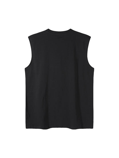 Graphic Rock Singer Print Metal Tag Vest