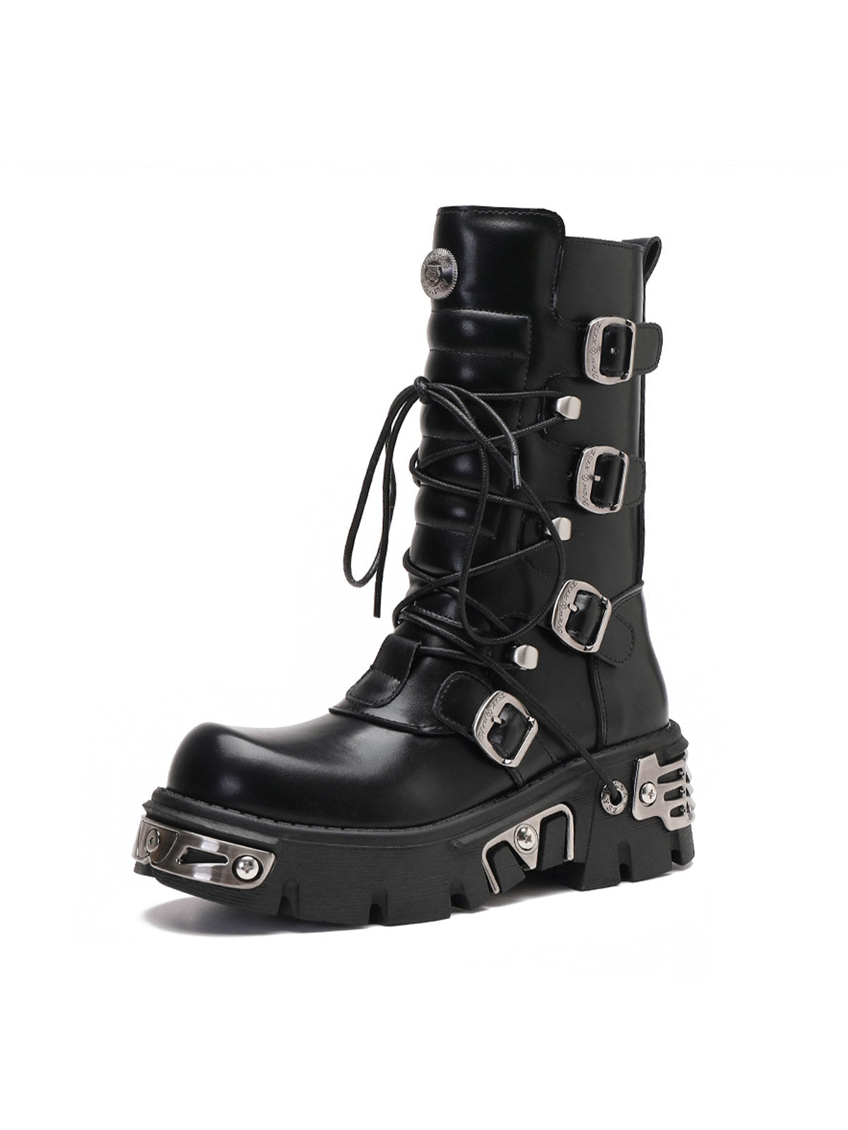 Thesupermade Metal Punk Style Workwear Platform Boots - 2199