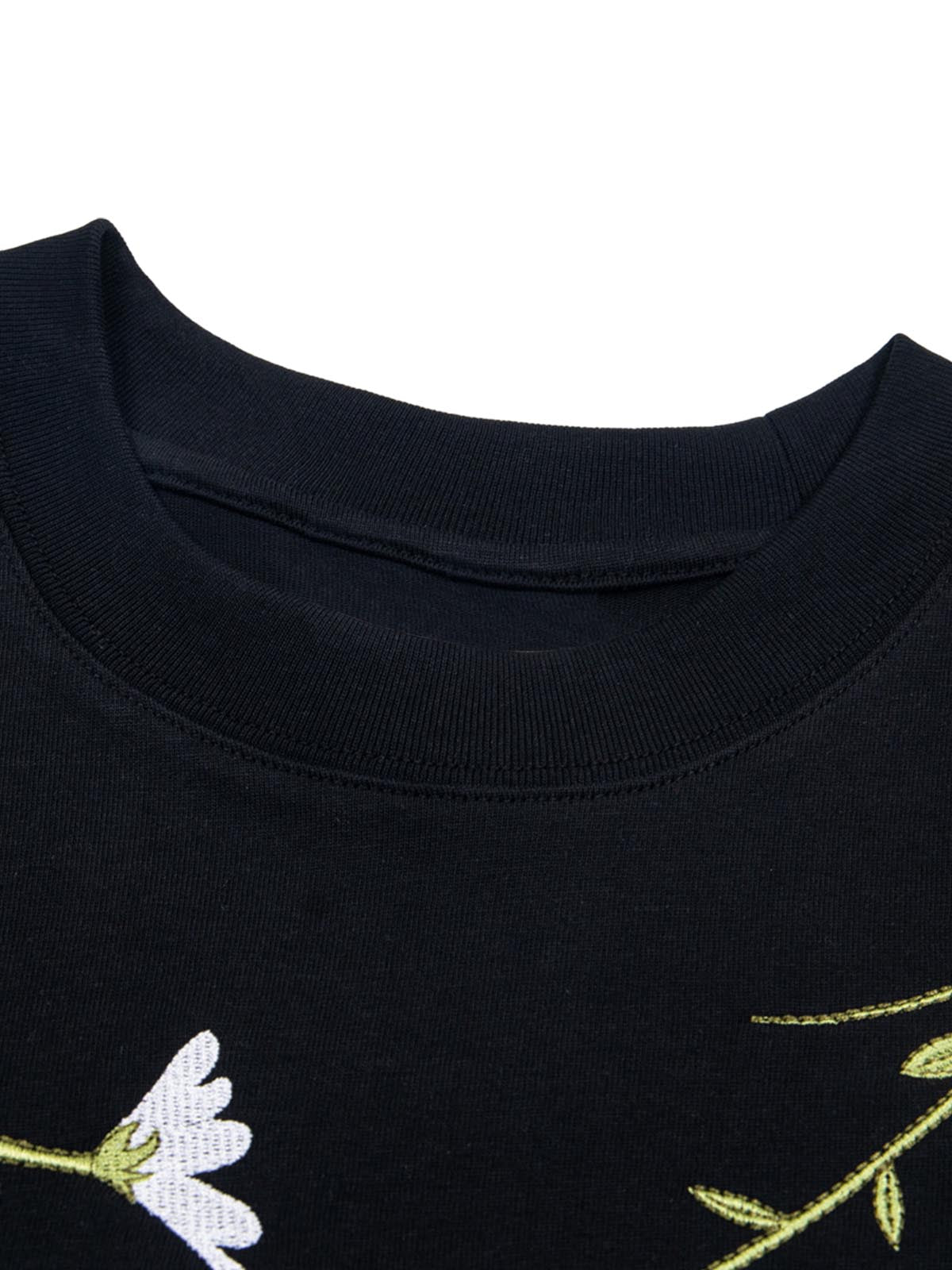 Floral Embroidered Oversized Short Sleeve T-Shirt