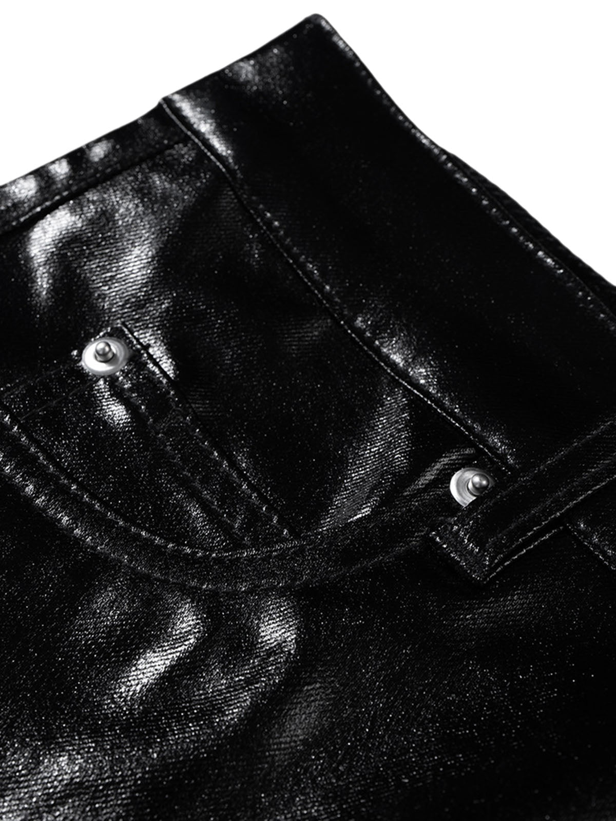 Thesupermade – Schlaghose aus glänzendem Lackleder