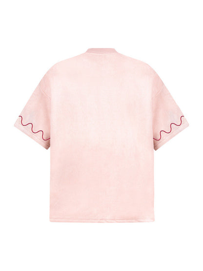 T-shirt imprimé croix et vague