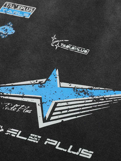 Gewaschenes, zweiteiliges Racing-Langarm-T-Shirt aus Kunstleder
