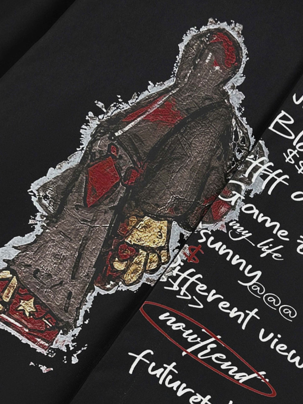 T-shirt à manches longues avec imprimé portrait graphique