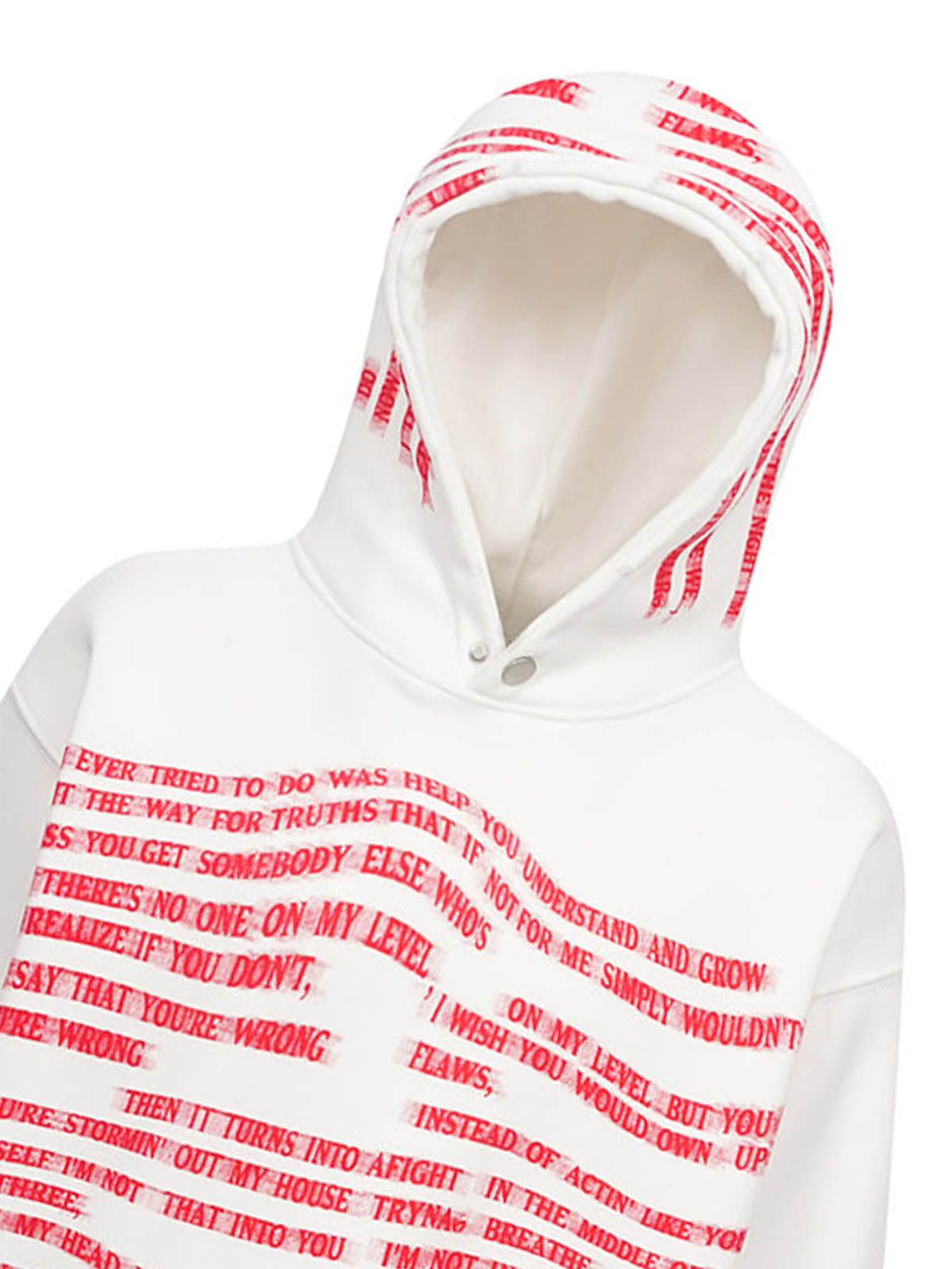 Lettering Fleece Hooded Sweatshirt