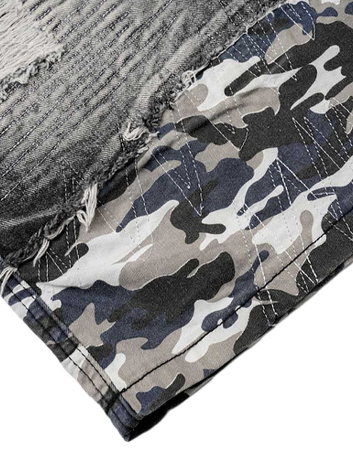 Distressed-Camouflage-Jeansshorts