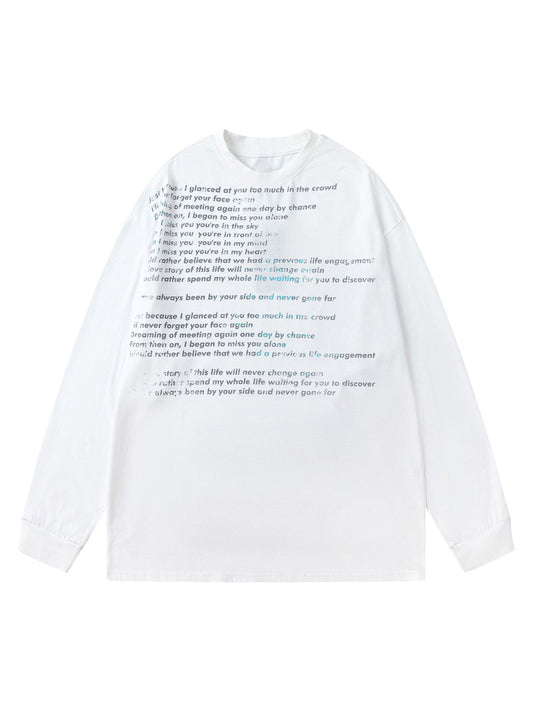 T-shirt ras du cou à manches longues et imprimé lettres