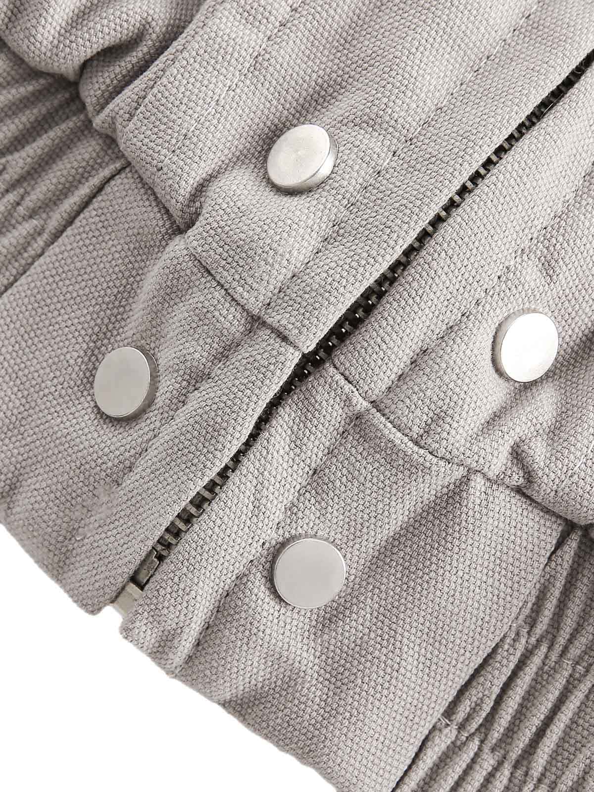Veste matelassée à capuche en fourrure épissée - 2285