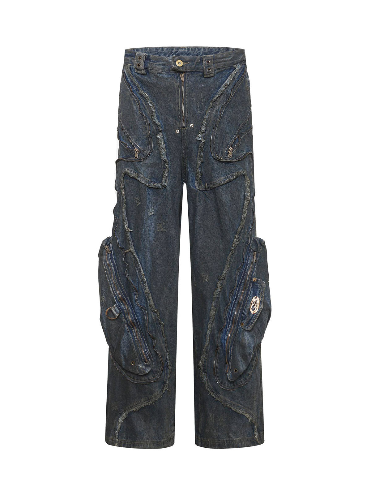 Thesupermade Wasteland Style Washed Straight Leg Jeans