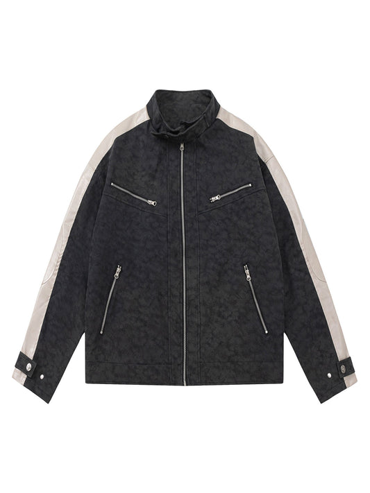 Veste de moto en cuir PU mat