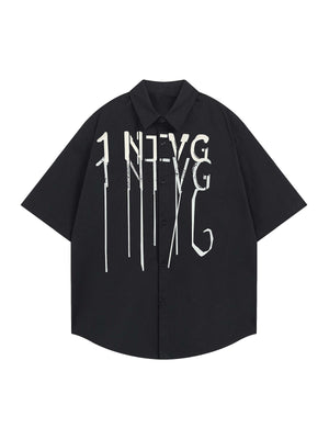Bold Letter Graphic Short-Sleeve Shirt