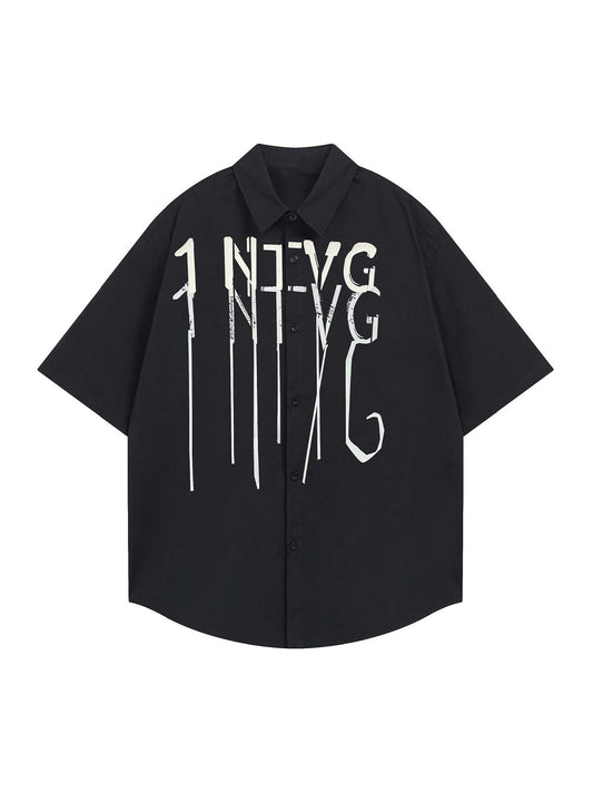 Bold Letter Graphic Short-Sleeve Shirt