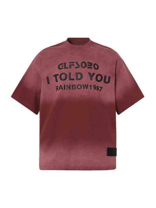 T-shirt imprimé dégradé effet vieilli