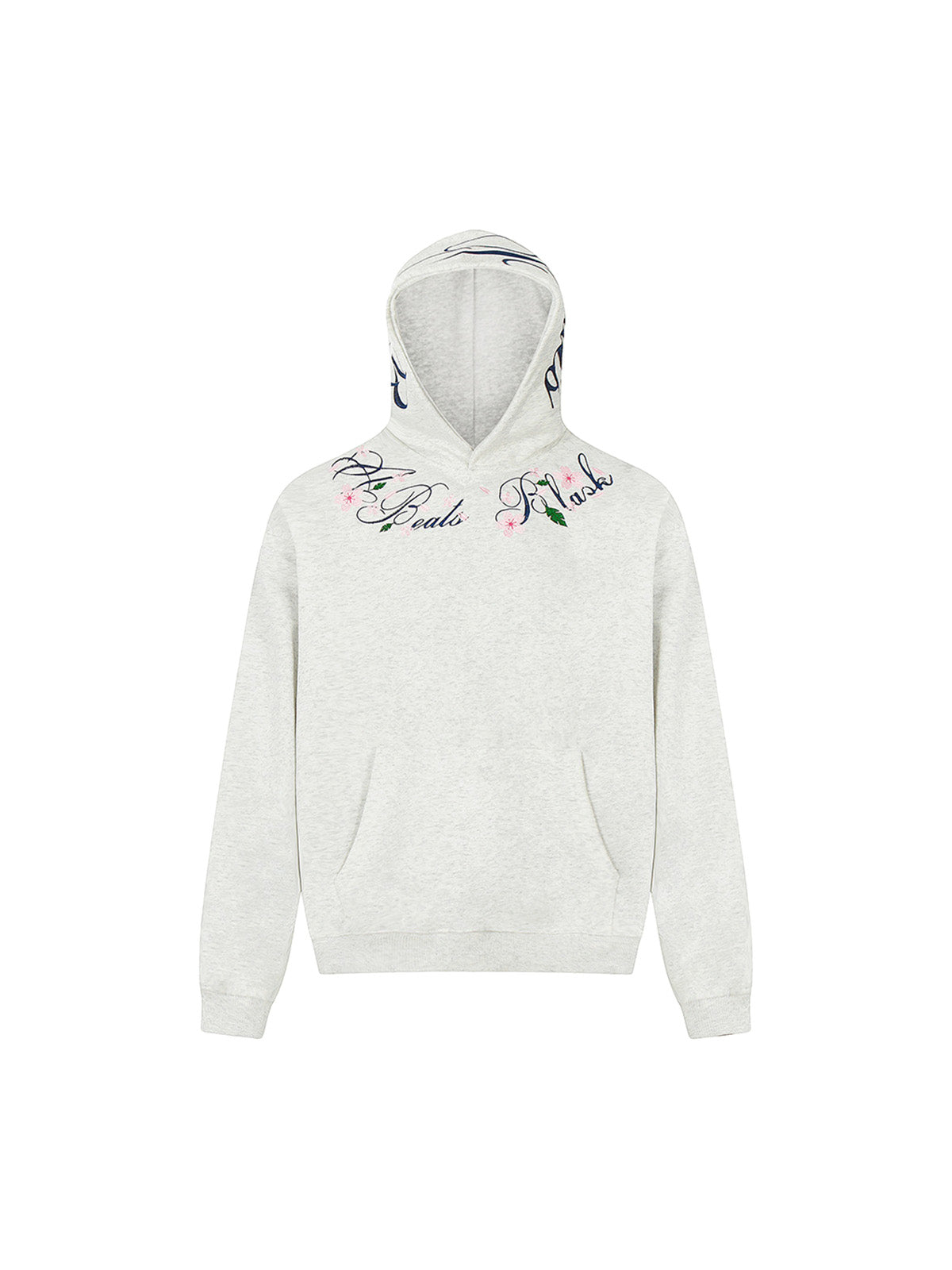 Thesupermade Floral Letter Embroidery  Hoodie