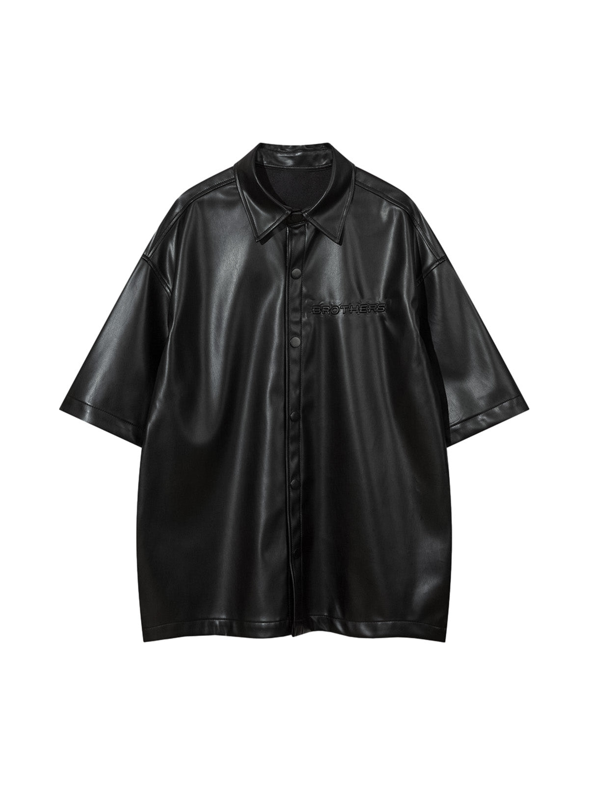 Chemise en cuir PU à manches courtes Cleanfit