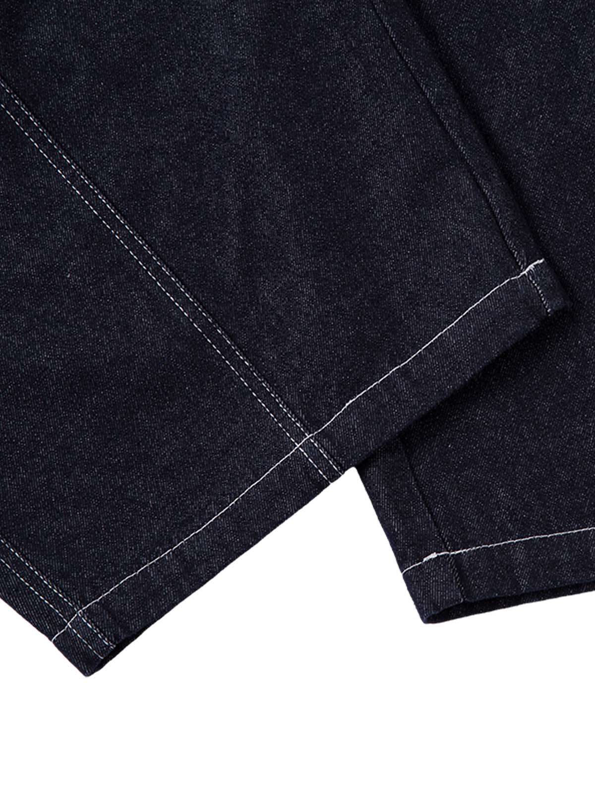 Deconstructed Contrast Stitching Barrel Jeans - 2326