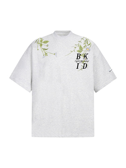 Floral Embroidered Oversized Short Sleeve T-Shirt