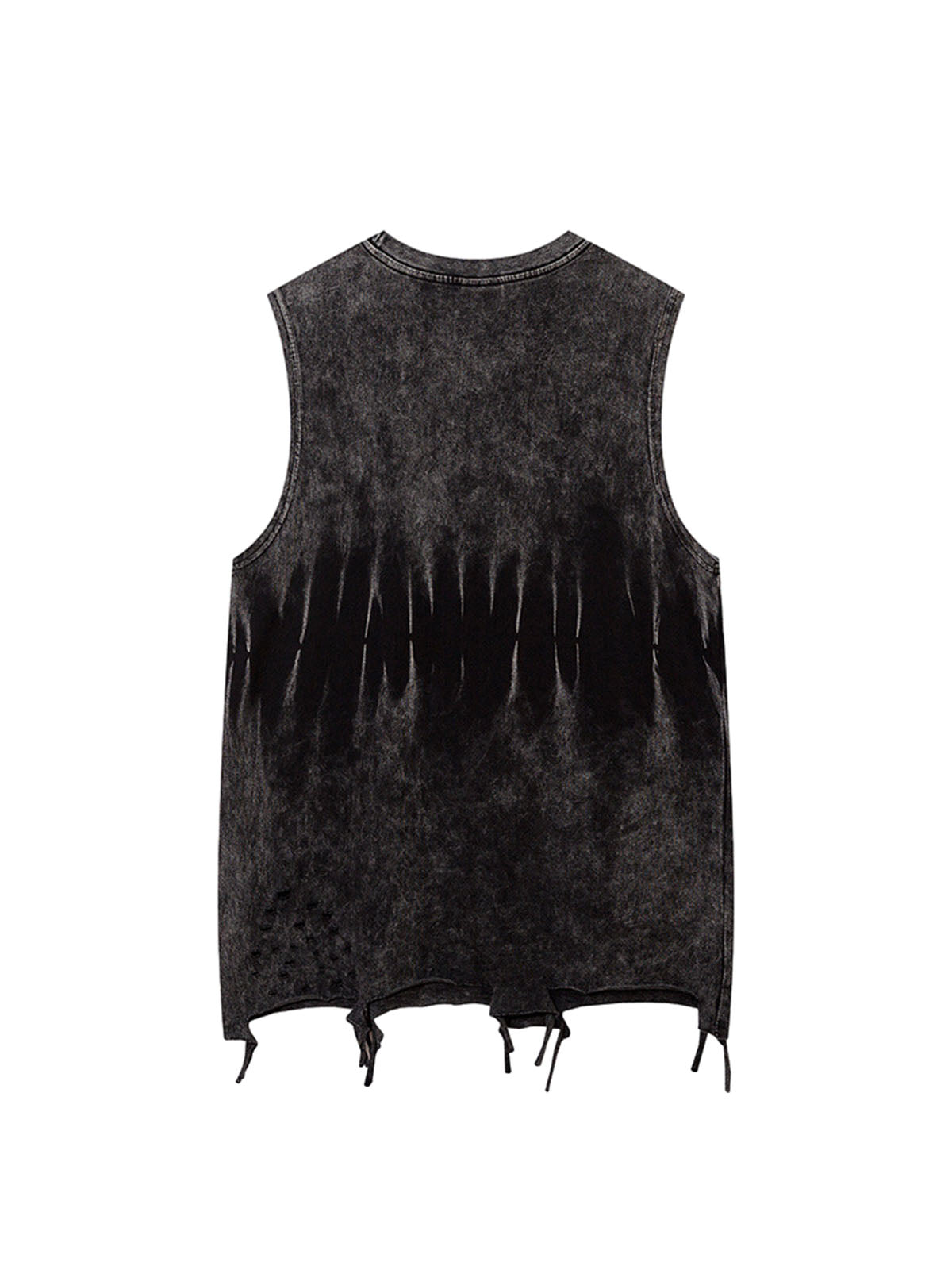 Gilet à bords bruts dégradés tie-dye