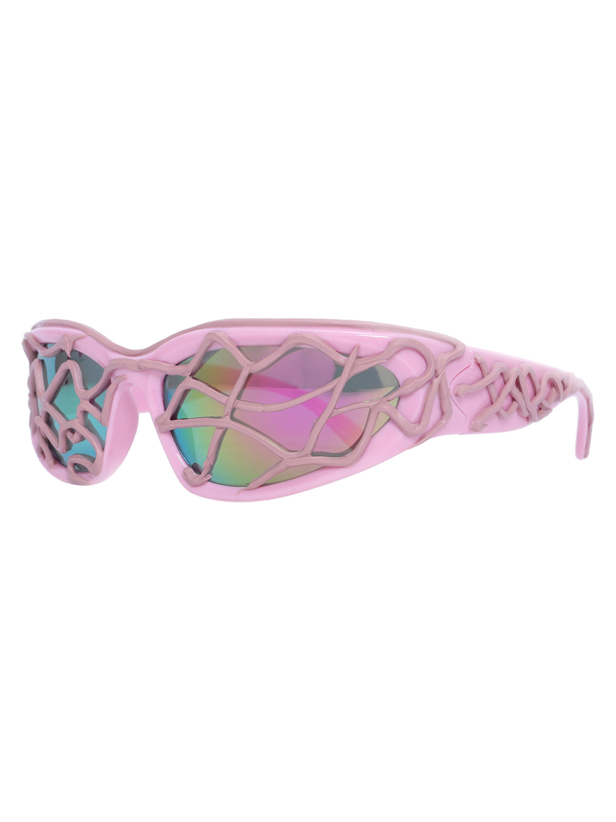Futuristische Sonnenbrille mit gewelltem Rahmen
