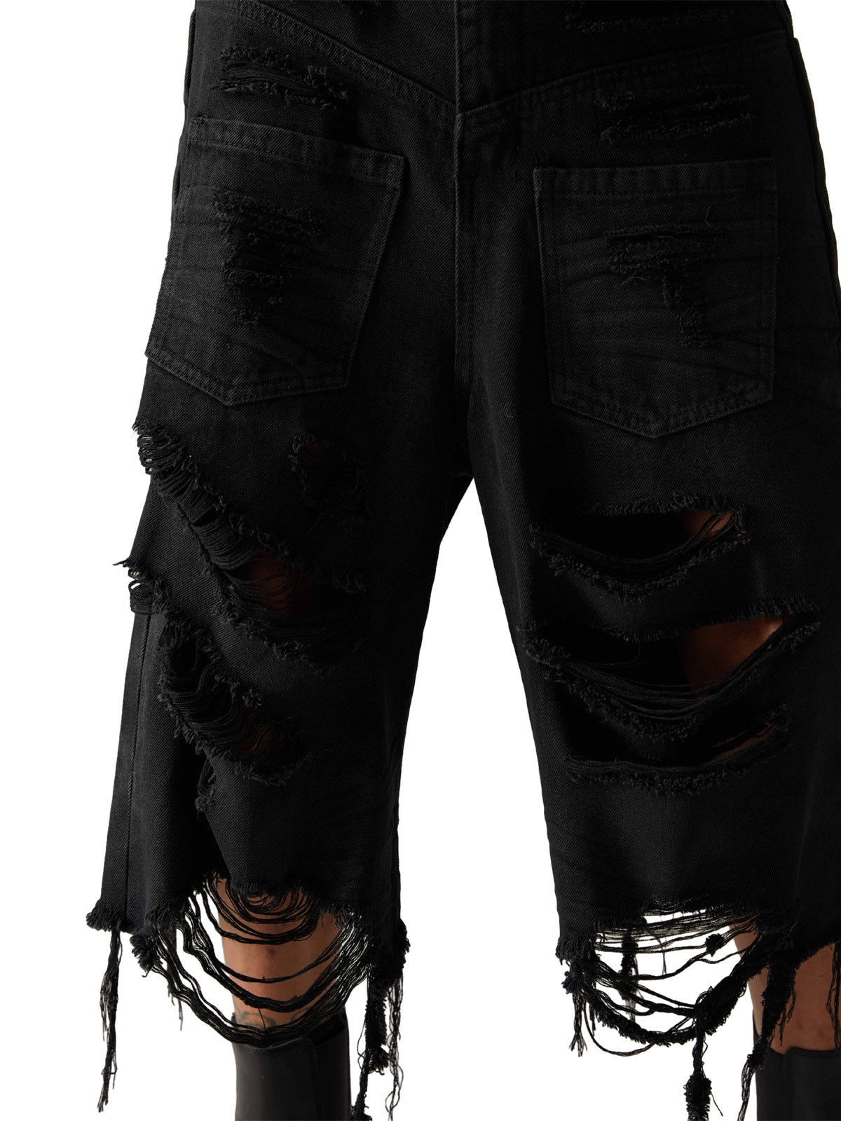 Washed RO Style Ripped Denim Jorts