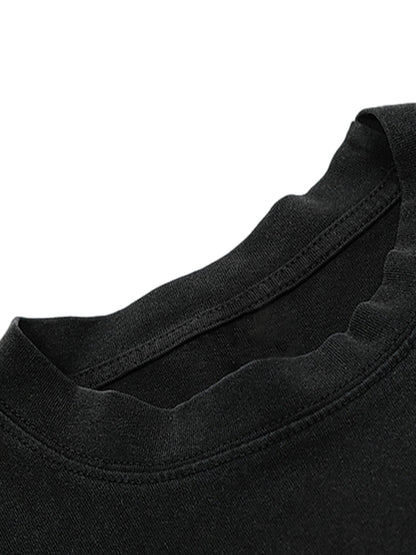 T-shirt à manches courtes effet vieilli avec imprimé badge
