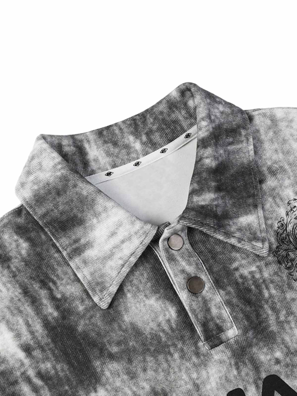 Polo à manches longues et imprimé tie-dye en deux pièces - 2366