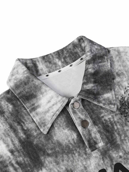 Polo à manches longues et imprimé tie-dye en deux pièces - 2366