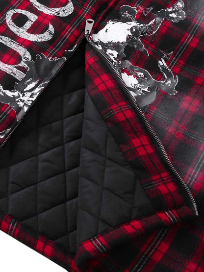 Veste matelassée à capuche à carreaux foncés Thesupermade