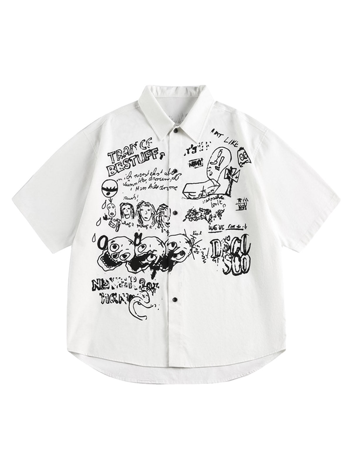T-shirt à manches courtes avec imprimé graffiti amusant