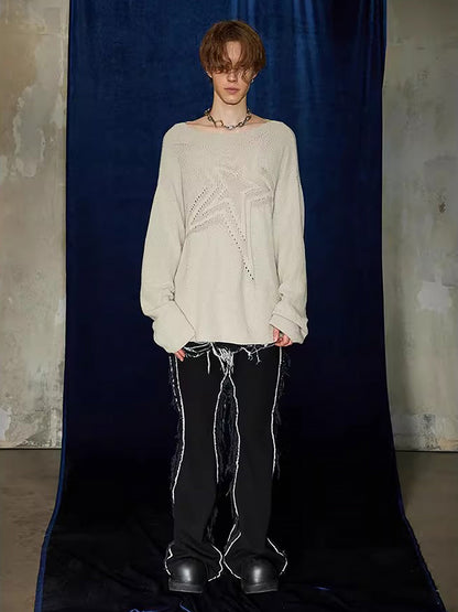 Pull à col bateau découpé en forme d'étoile Supermade