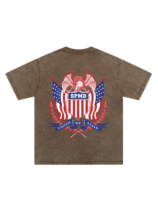 Original Street Eagle Flag Badge Independence Day T-shirt