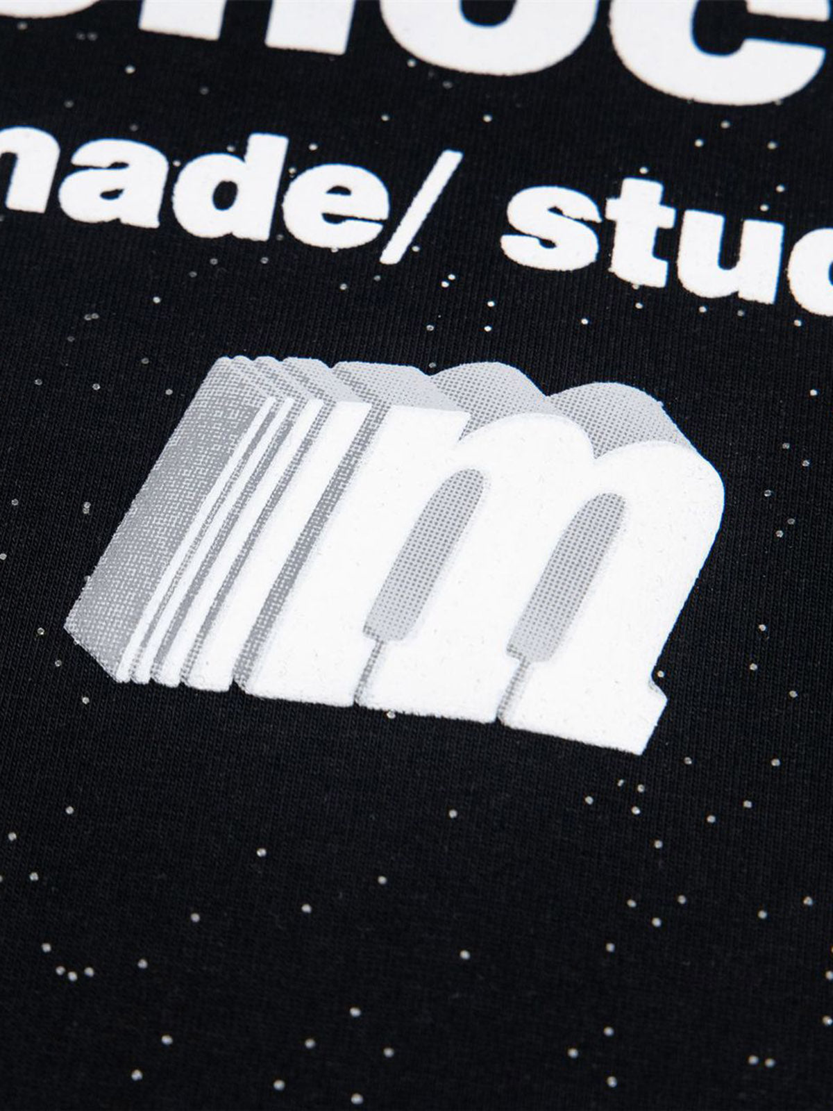 Kurzärmliges T-Shirt mit Retro-Schriftdesign und starkem Sternenhimmel-Print