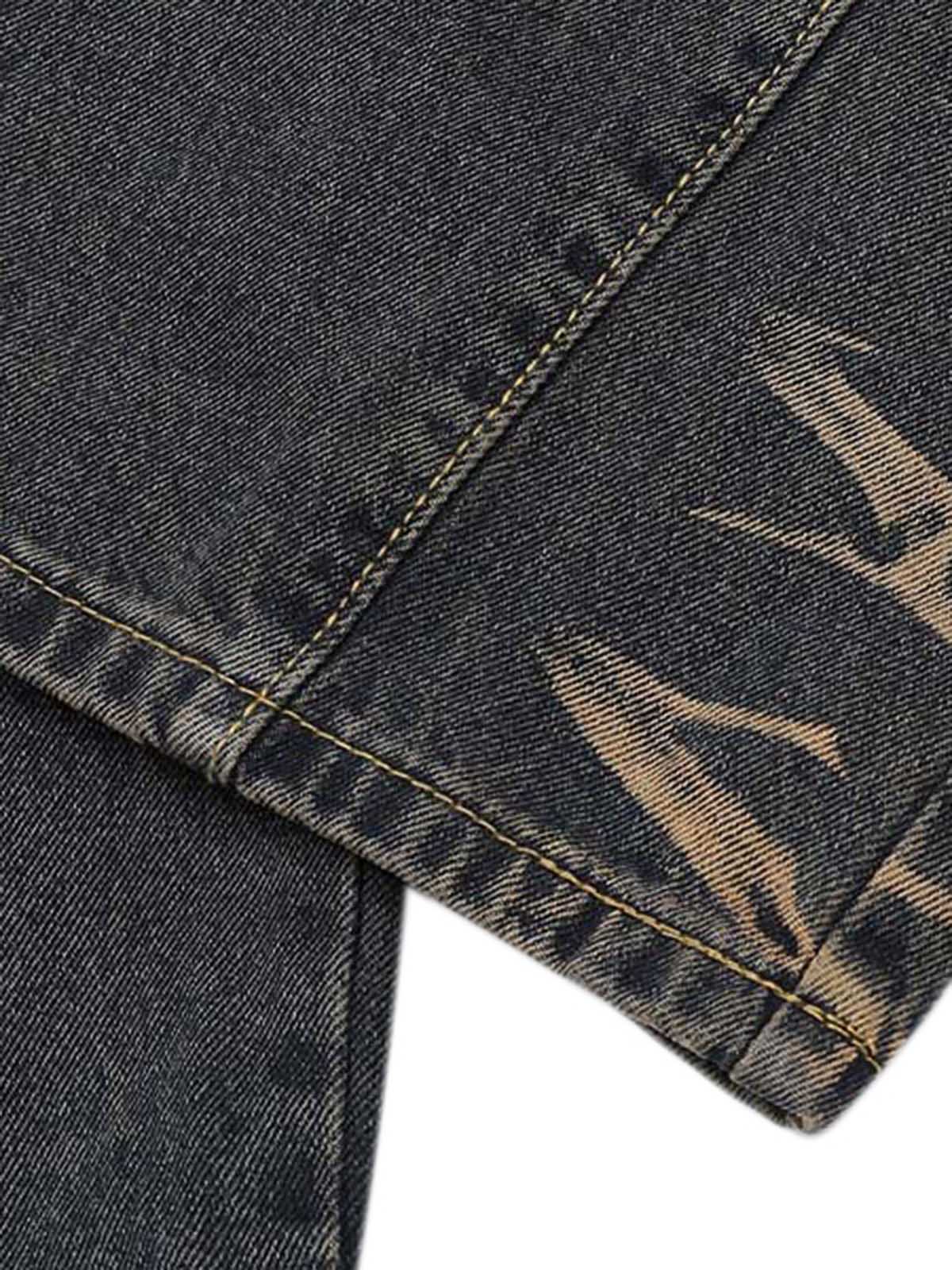 Jean cargo multi-poches délavé vintage vieilli