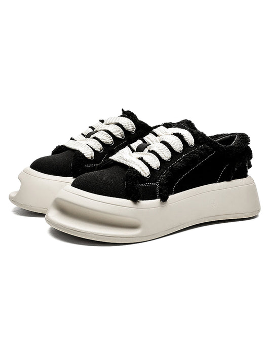 Fuzzy Trim Chunk Shoes - 2379