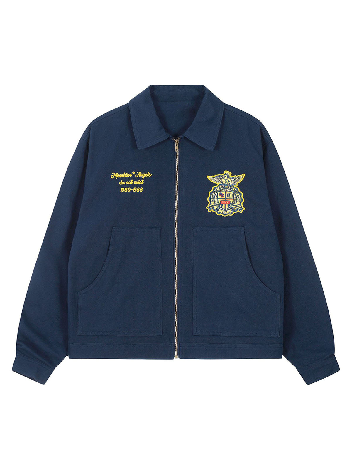 Retro Embroidered Badge Work Jacket