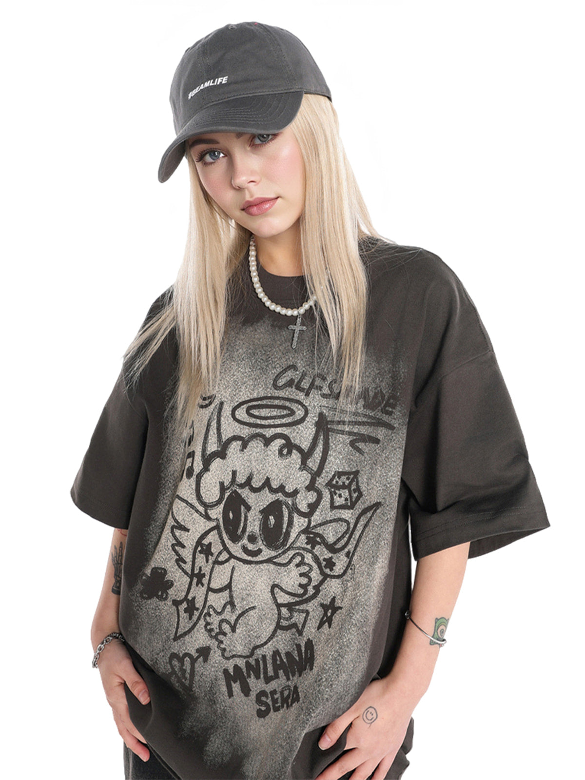 T-shirt graphique surdimensionné Angel