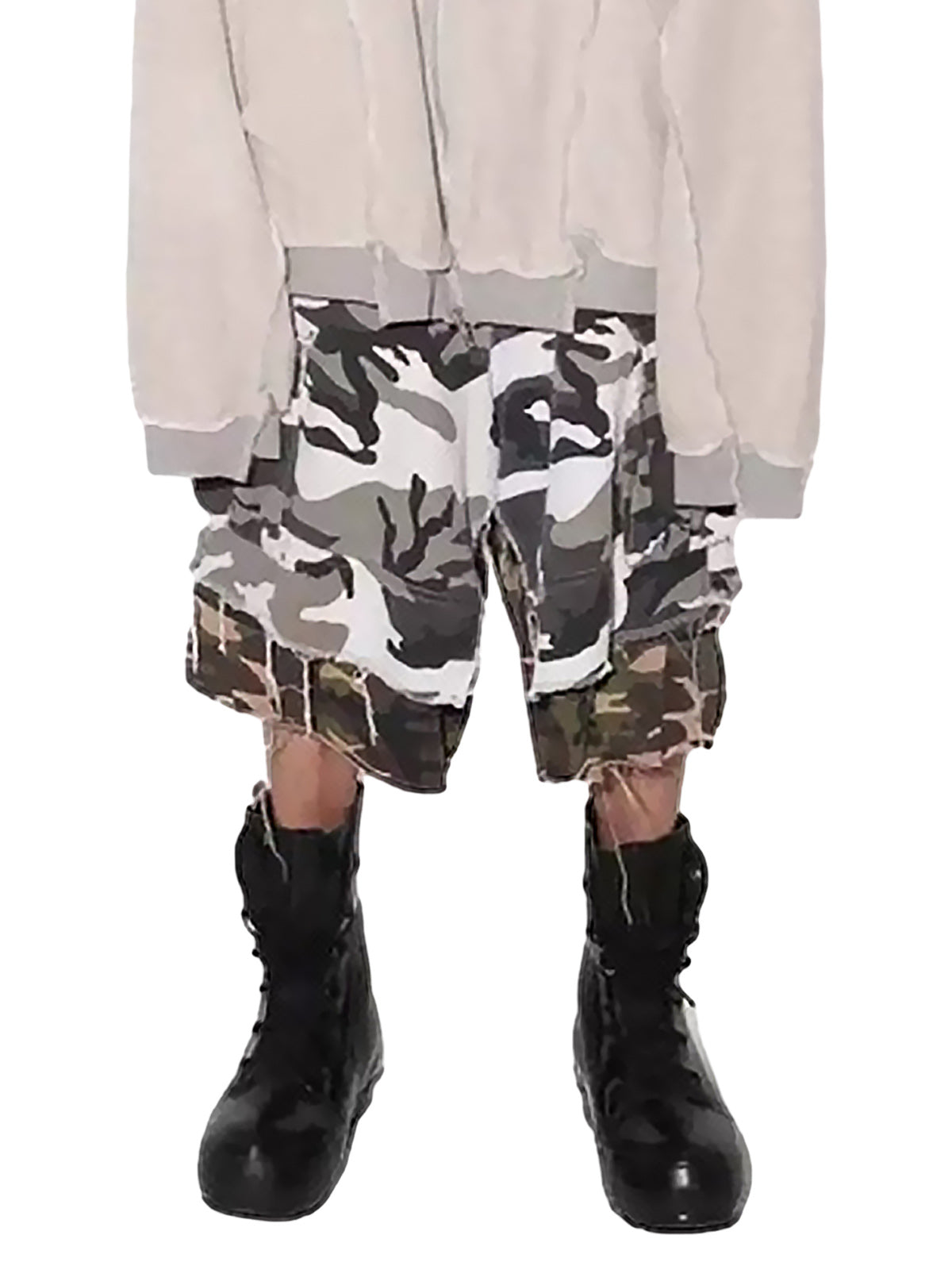 Retro Faux Two-Piece Whisker Camouflage Jorts