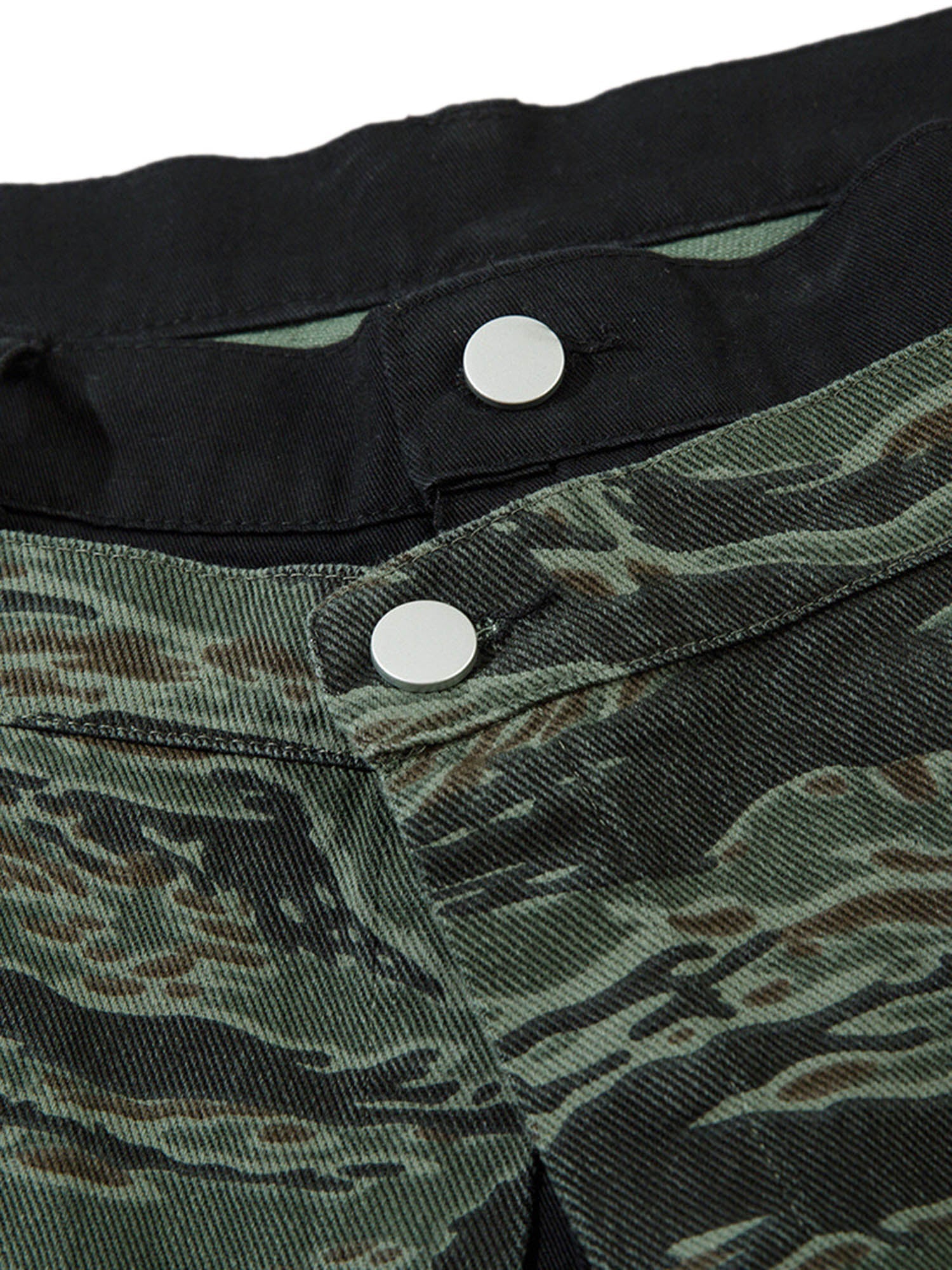 Thesupermade High Street Patchwork Camouflage Contrast Denim Jorts