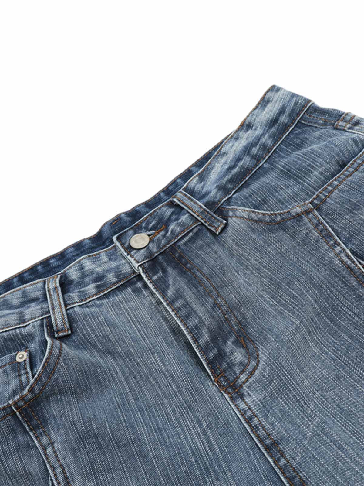 Washed Distressed Deconstructed Riveted Jorts