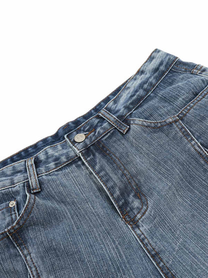 Washed Distressed Deconstructed Riveted Jorts