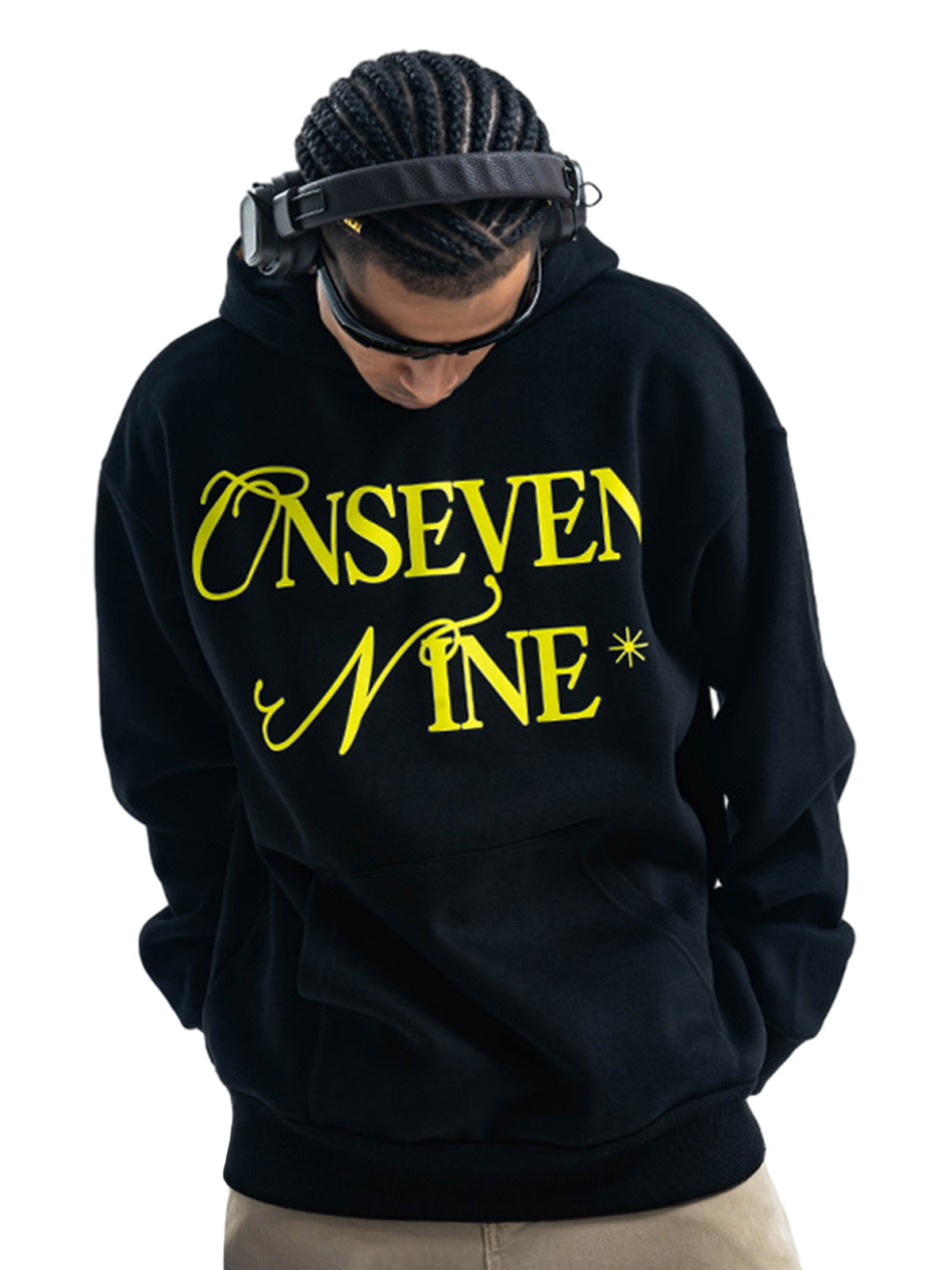 Basic Fleece-Hoodie mit Buchstaben-Print