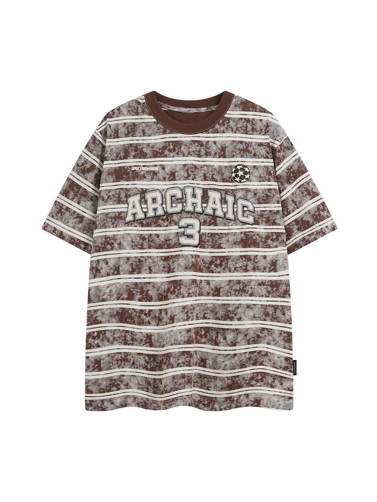Graphic Lettering Striped Oversized T-Shirt