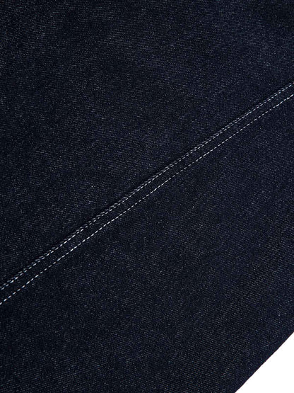 Deconstructed Contrast Stitching Barrel Jeans - 2326