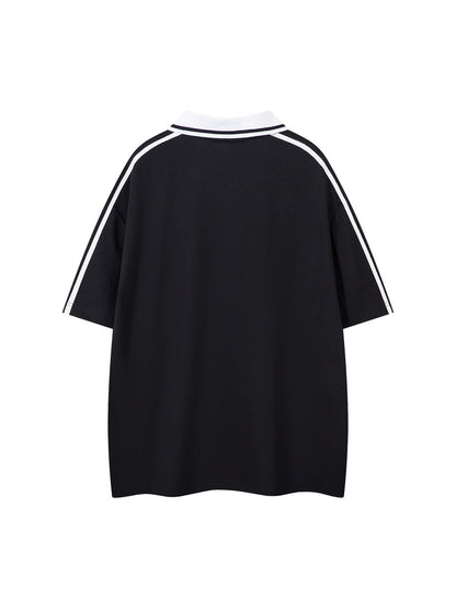 Jersey Print Short-Sleeve Polo Shirt