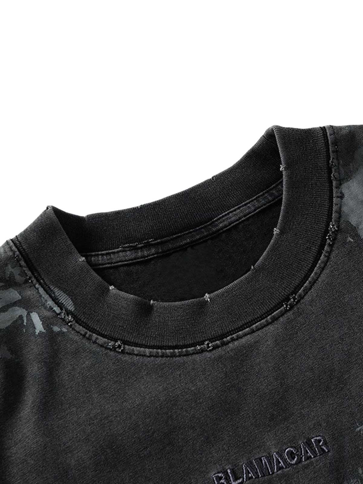 Verwaschenes Batik-Kurzarm-T-Shirt
