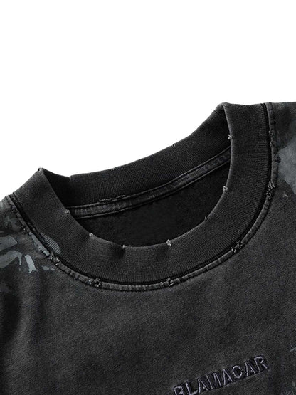 Verwaschenes Batik-Kurzarm-T-Shirt